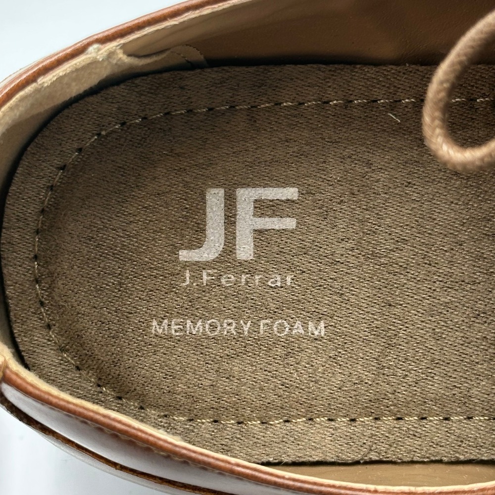 NIB J. Ferrar Brody Cognac Faux Leather Cap Toe Oxford Dress Shoes Mens Size 11 - Picture 10 of 12